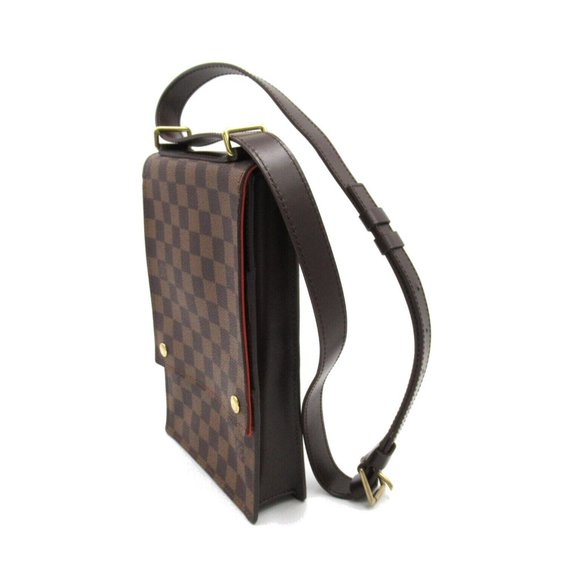 LOUIS VUITTON Portobello Shoulder Bag Damier Ebene Canvas Used Unisex LV - Picture 3 of 11